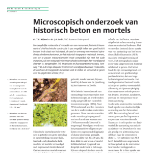Microscopisch onderzoek van historisch beton en mortels