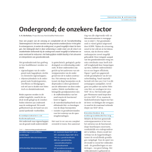 Ondergrond, de onzekere factor