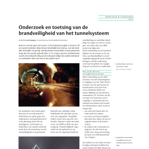 Onderzoek en toetsing van de brandveiligheid van het tunnelsysteem