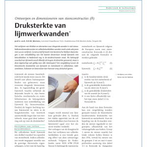Druksterkte van lijmwerkwanden