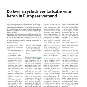 Levenscyclusinventarisatie beton in Europees verband