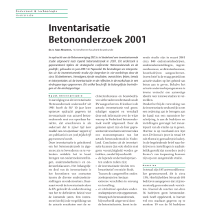 Inventarisatie Betononderzoek 2001
