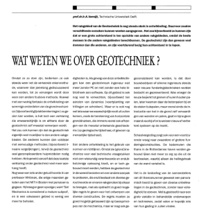 Wat weten we over geotechniek