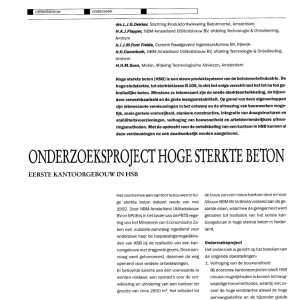 Onderzoeksproject hoge sterkte beton