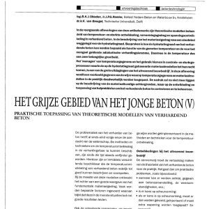 Grijze gebied van het jonge beton (V)