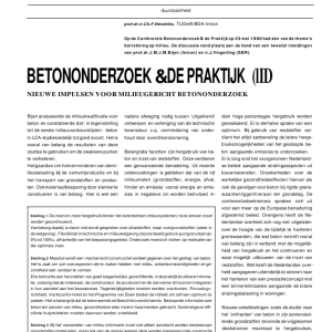 Betononderzoek & de praktijk