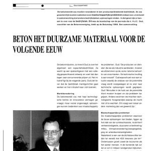 Beton duurzaam materiaal voor volgende eeuw