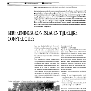 Berekeningsgrondslagen tijdelijke constr