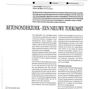 Betononderzoek - een nieuwe toekomst