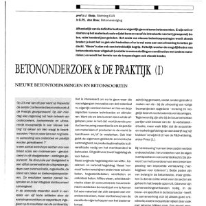 Betononderzoek & de praktijk (I)