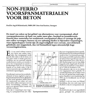 Non-ferro voorspanmaterialen voor beton