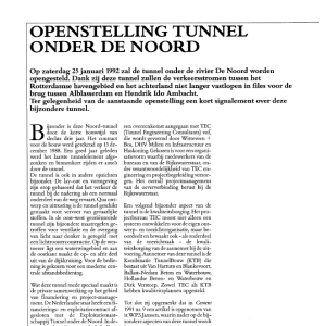 Openstelling tunnel onder de Noord