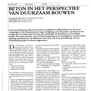 Beton in het perspectief van duurzaam bouwen