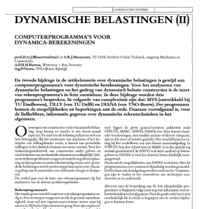 Dynamische belastingen (II)
