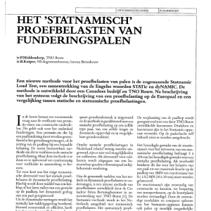 Het 'statnamisch' proefbelasten van funderingspalen