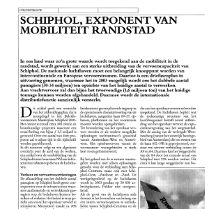 Schiphol, exponent van mobiliteit Randstad