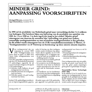 Minder grind - aanpassing voorschriften