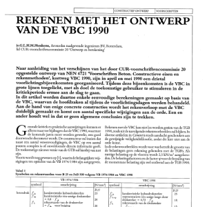 Rekenen met het ontwerp van de VBC