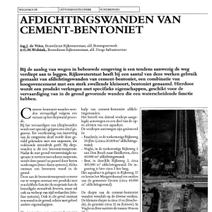 Afdichtingswanden van cement-bentoniet