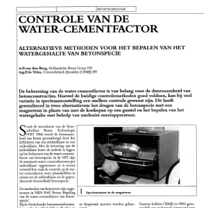 Controle van de water-cementfactor