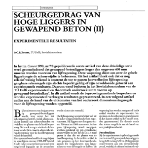 Scheurgedrag van hoge liggers in gewapend beton (II)