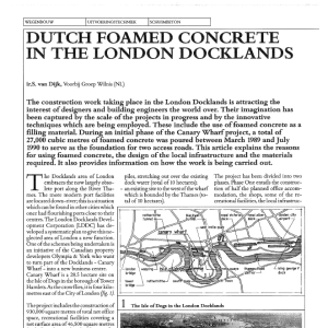 Dutch foamed concrete in the London Docklands
