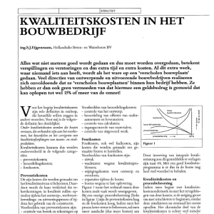 Kwaliteitskosten in het bouwbedrijf