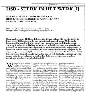 HSB - sterk in het werk (I)
