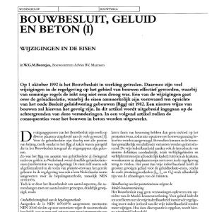 Bouwbesluit, geluid en beton (I)