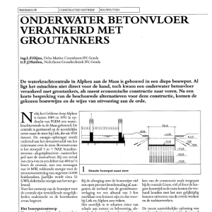 Onderwater betonvloer verankerd met groutankers