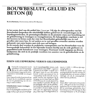 Bouwbesluit, geluid en beton (II)