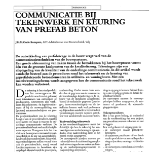 Communicatie bij tekenwerk en keuring van prefab beton