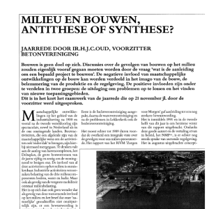 Milieu en bouwen, antithese of synthese