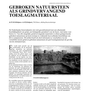 Gebroken natuursteen als grindvervangend toeslagmateriaal