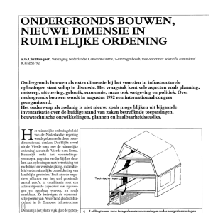 Ondergronds bouwen, nieuwe dimensie in ruimtelijke ordening