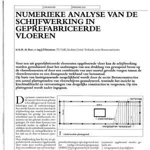Numerieke analyse van de schijfwerking in geprefabriceerde vloeren