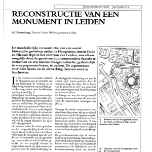 Reconstructie van een monument in Leiden