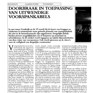 Doorbraak in toepassing van uitwendige voorspankabel