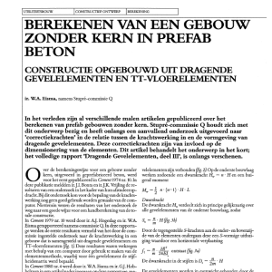 Berekenen van een gebouw zonder kern in prefab beton
