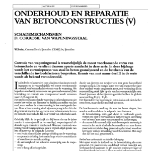 Onderhoud en reparatie van betonconstructies (V)