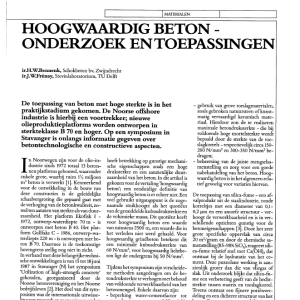 Hoogwaardig beton - onderzoek en toepassingen