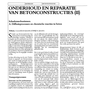 Onderhoud en reparatie van betonconstructies (II)