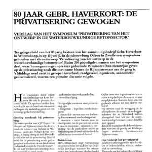 80 jaar Gebr Haverkort - de provatisering gewogen