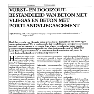 Vorst- en dooizoutbestandheid van beton met vliegas e