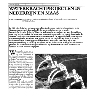 Waterkrachtprojecten in Nederrijn en Maas