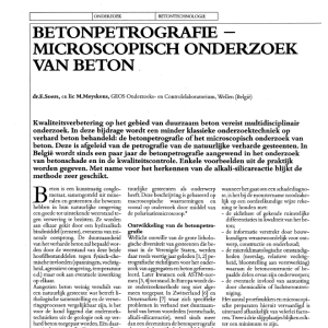 Betonpetrografie - microscopisch onderzoek van beton