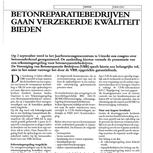 Betonreparatiebedrijven gaan verzekerde kwaliteit bi