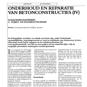 Onderhoud en reparatie van betonconstructies (IV)