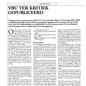 VBU ter kritiek gepubliceerd