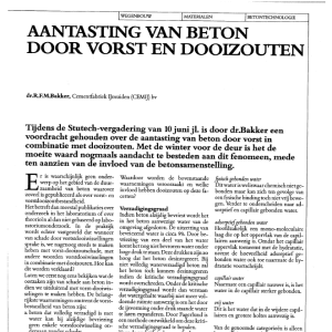 Aantasting van beton door vorst en dooizouten